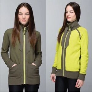 Lululemon Post Savasana Jacket Fatigue Green / Antidote W4D05S reversible yoga 6